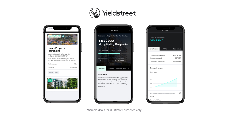 Yieldstreet overview: Picture of app