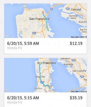 Uber driving schedule map - starting at 5:15am! spoiled or clueless