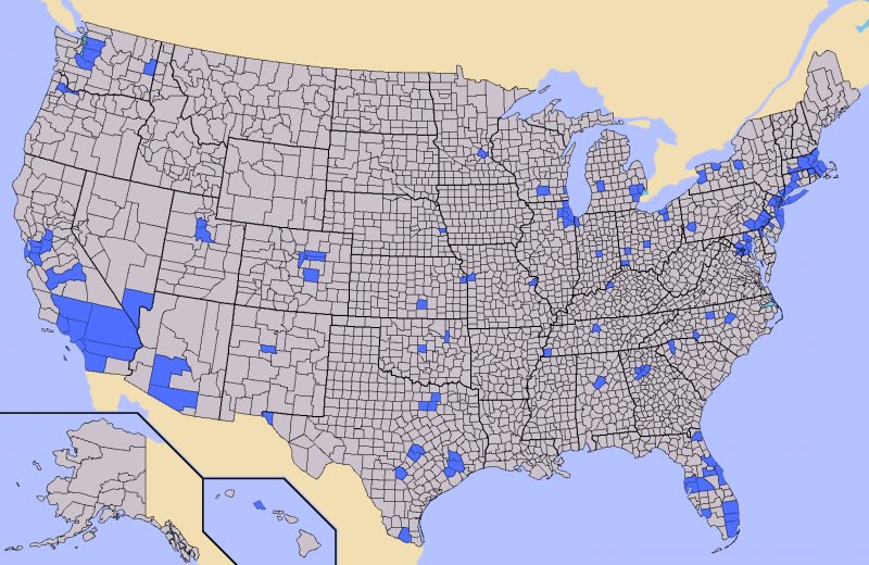 Population distribution of where Americans live - Why $5 million is tough to retire on