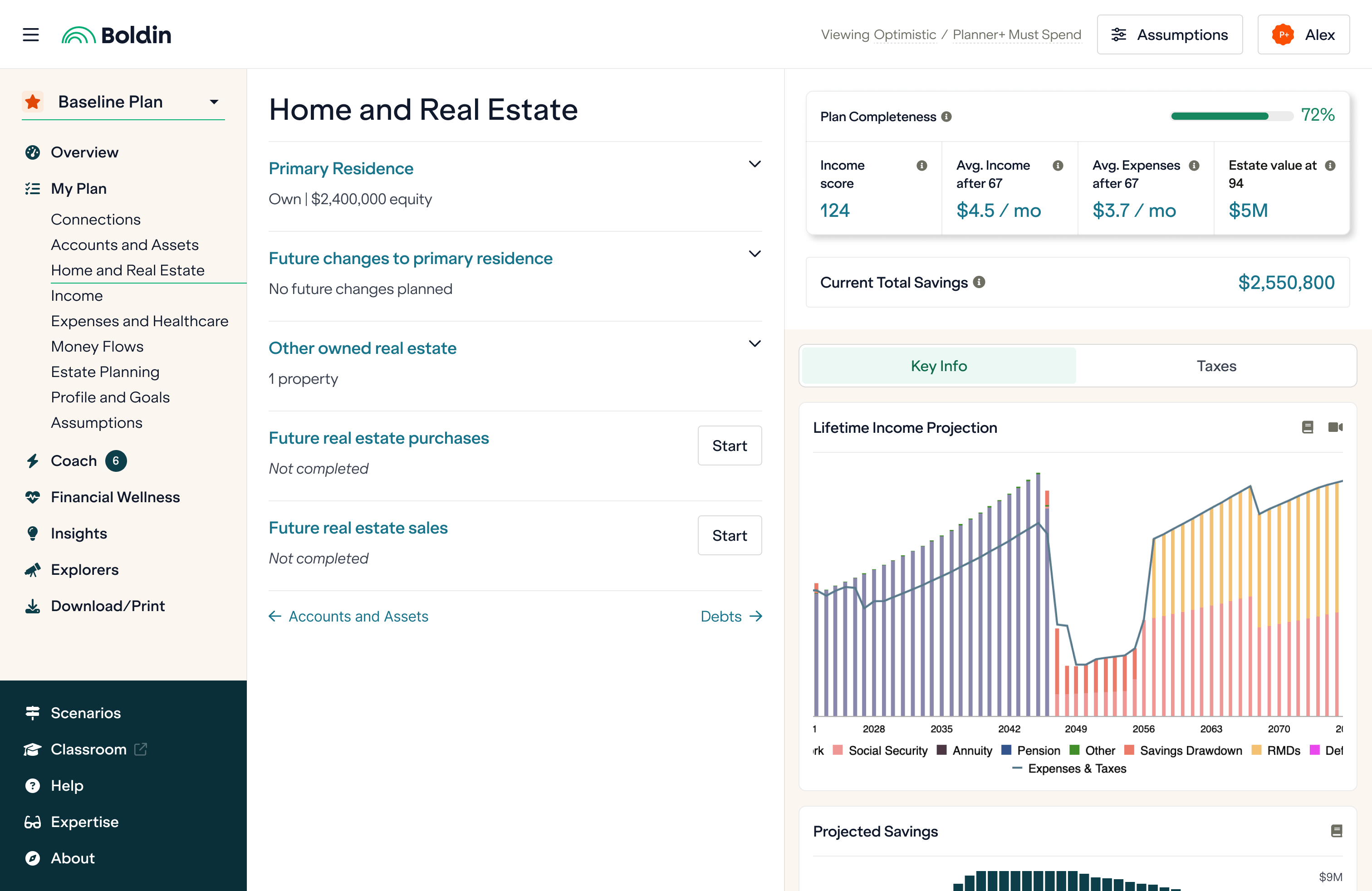 Boldin Review My Plan - Home and Real Estate