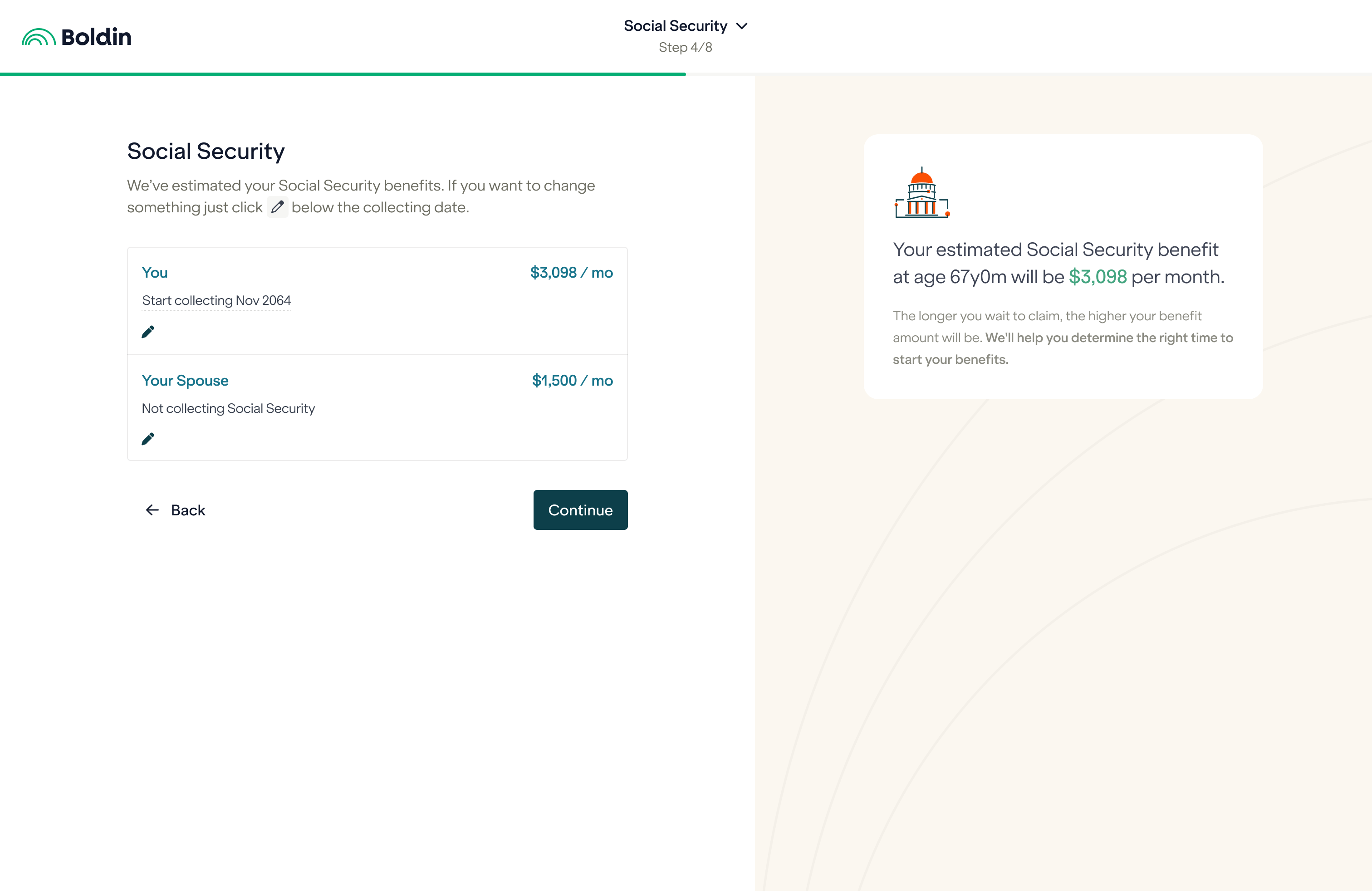 Boldin Review Onboarding - Social Security Summary