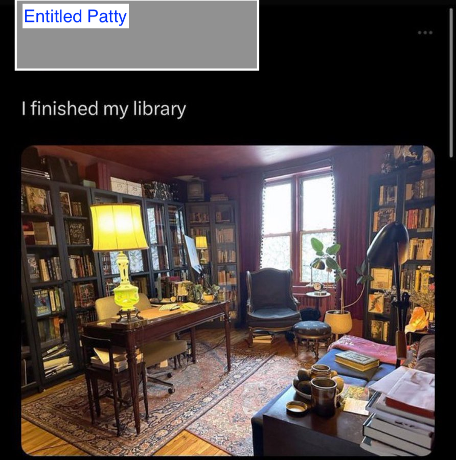 Entitled woman complaining about paying back student debt, but having the money to build a dedicated library in her apartment in New York City