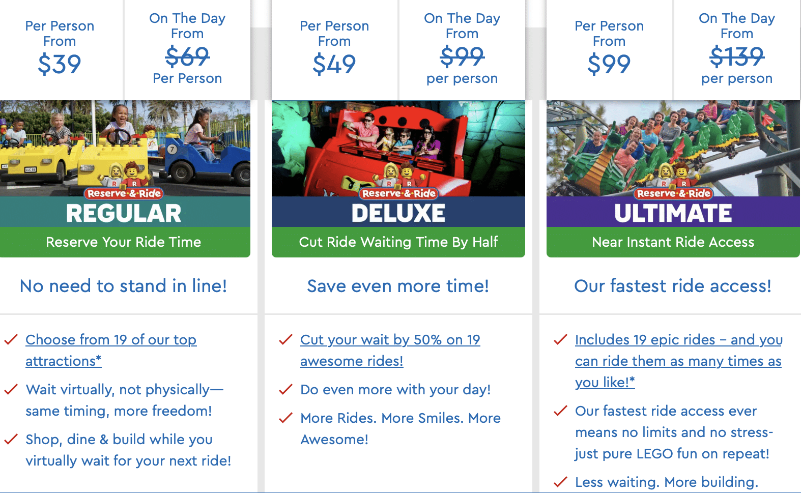 LegoLand fast pass options - Spending Money to Save Time Is the Best Use of Funds