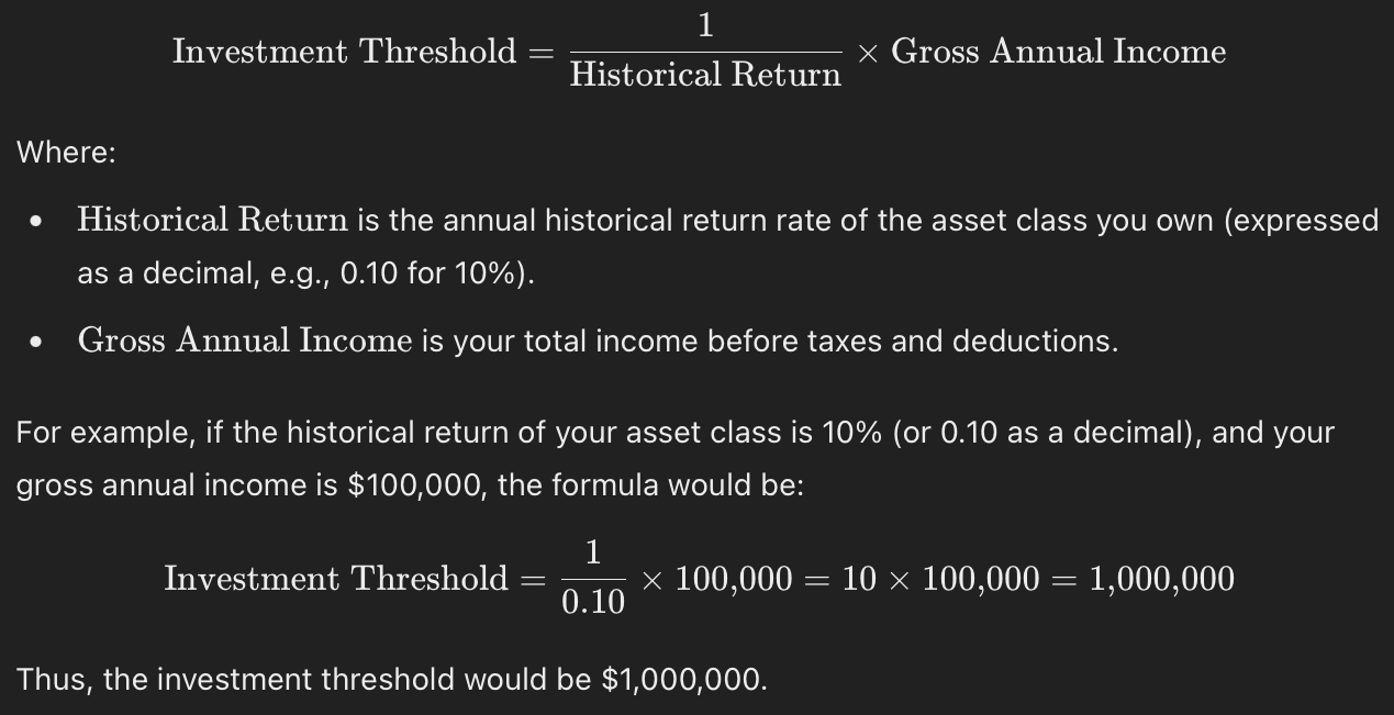 minimum investment amount needed to take things easier and start descending the corporate ladder for a better life