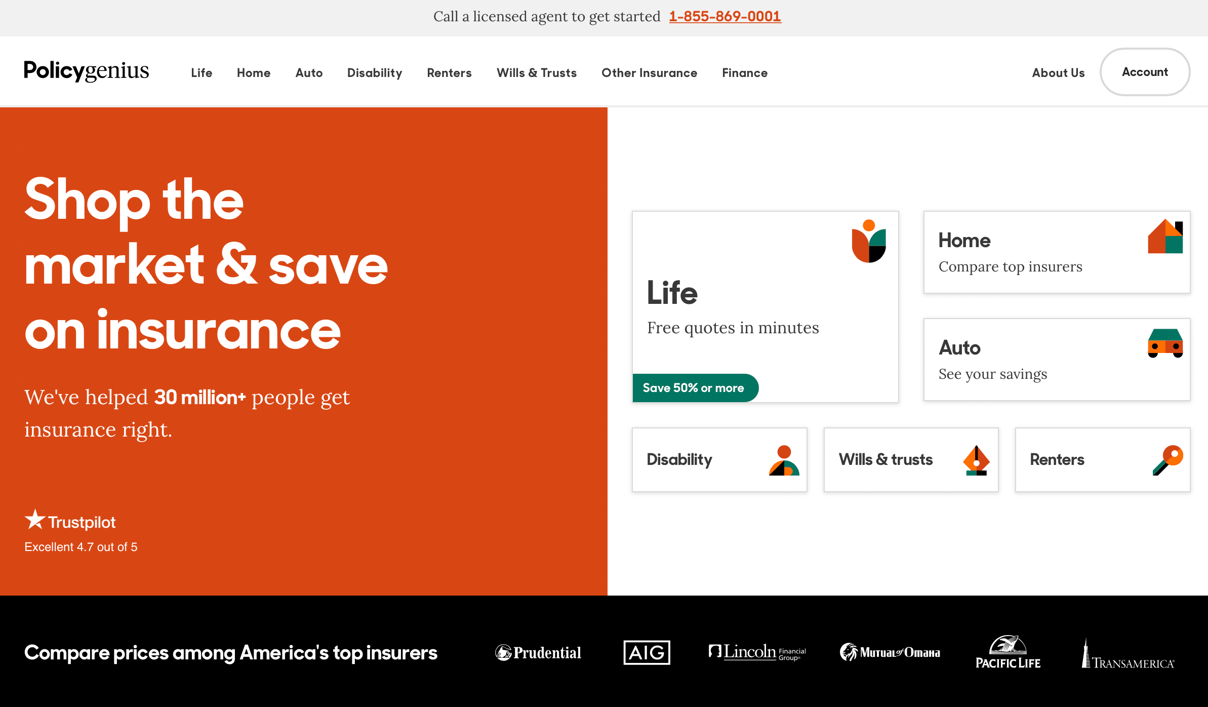 Policygenius homepage