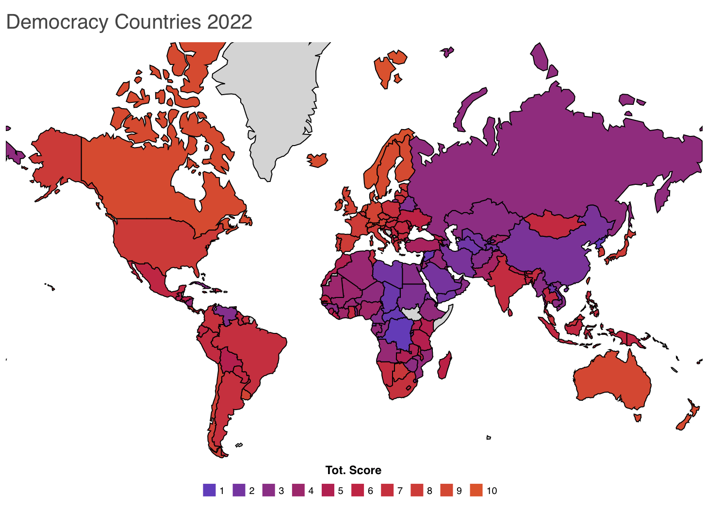 The most democratic countries in the world as of 2022 - world map and home country bias dangers